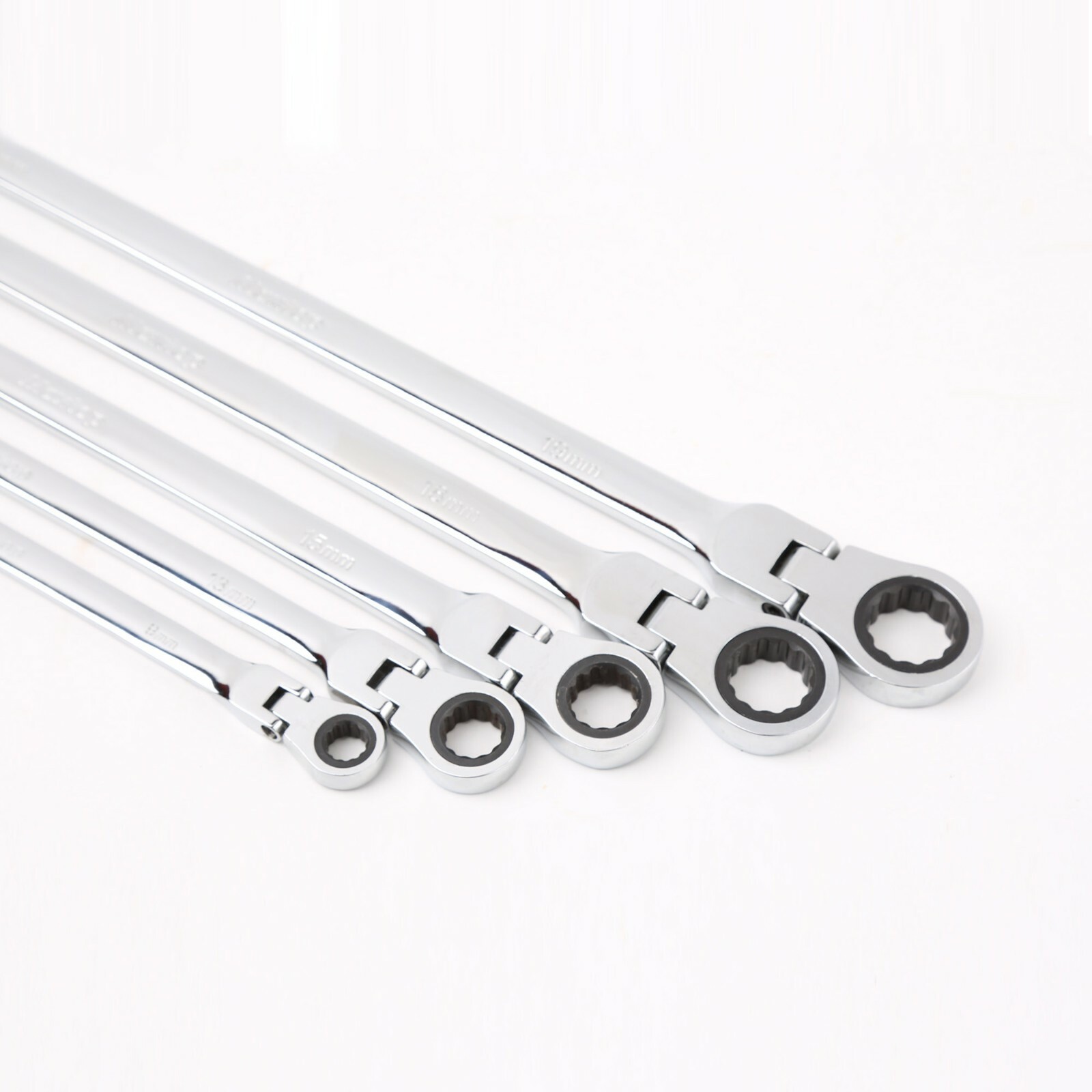 5Pcs Double Box End Ratcheting Wrench Degree Flexible Head Non Reversible Design gallery