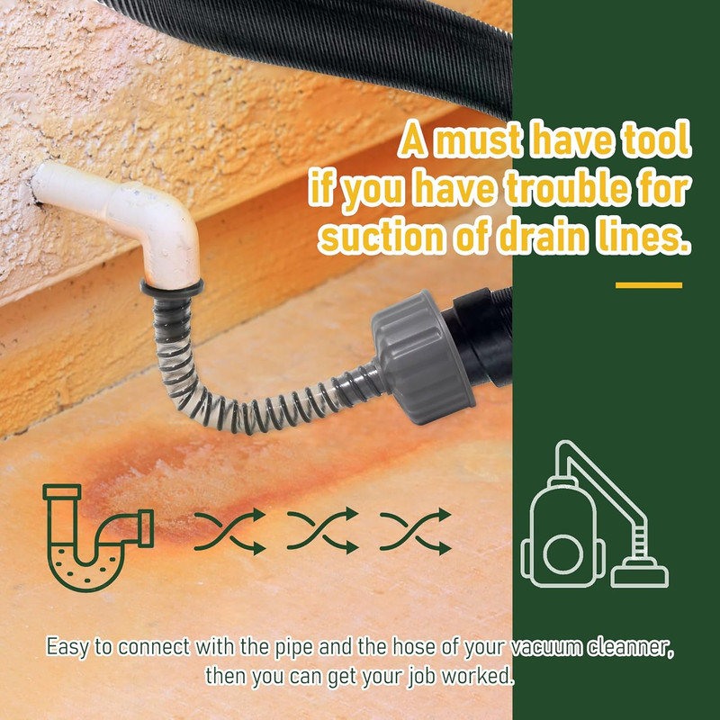 A/C Drain Line Cleaner Tool for Wet Vac, ABS Plastic, Easy to Use, Grey gallery