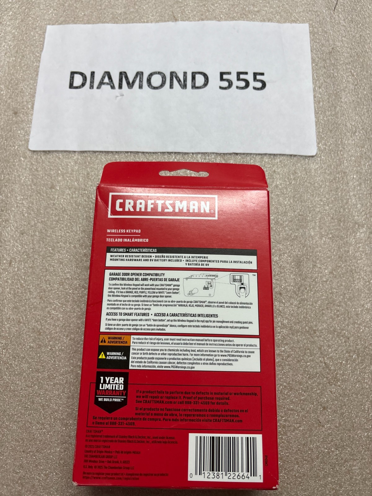 Craftsman Wireless Keypad CMX348 Garage Door Opener | 6641 gallery