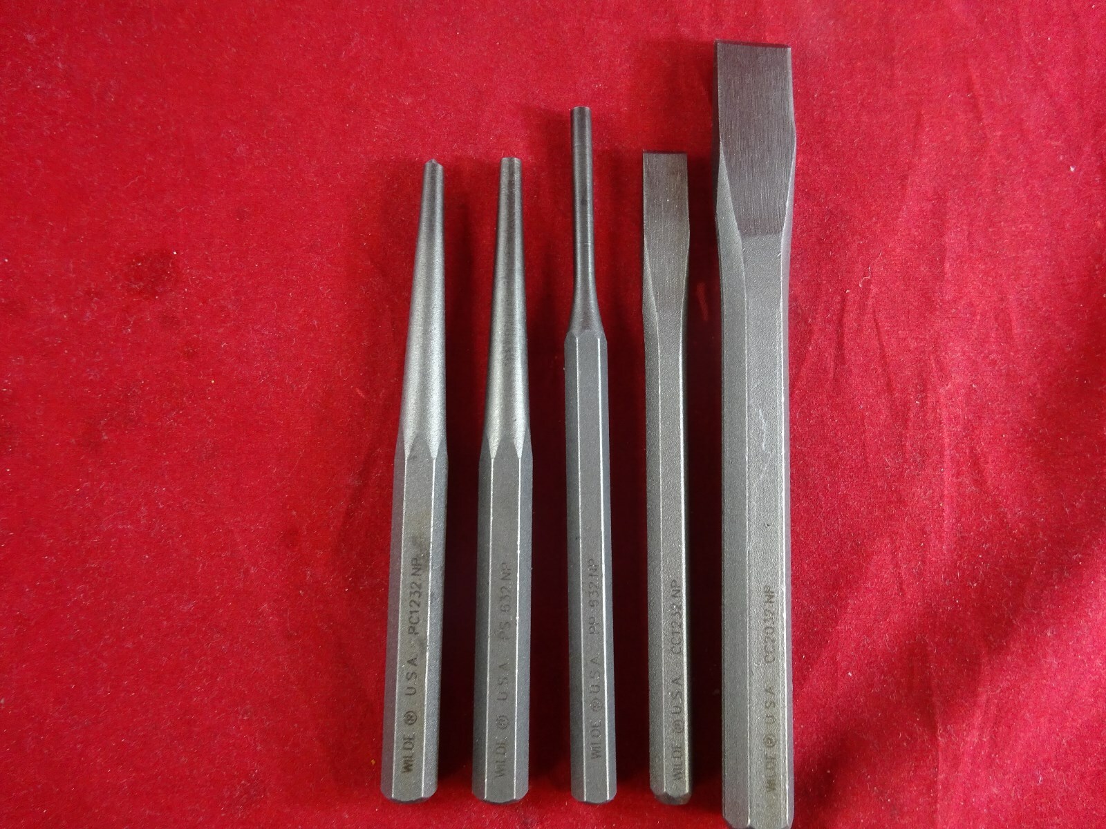 Wilde Tool K5 USA MADE 5pc Punch & Chisel Set Professional High Carbon Steel gallery