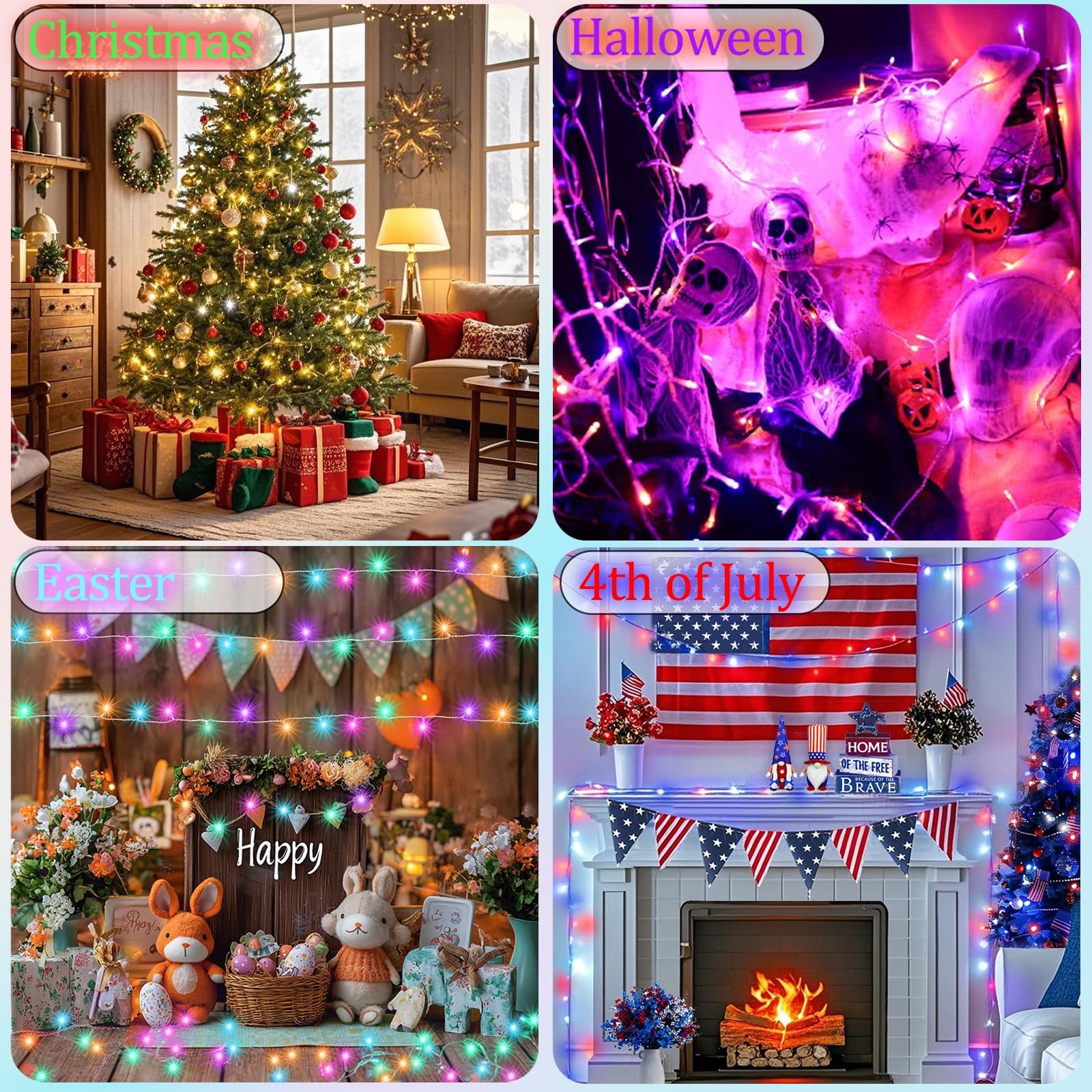 164FT 500LED Christmas Lights Color Changing, 35 Colors Easter String Lights ... gallery