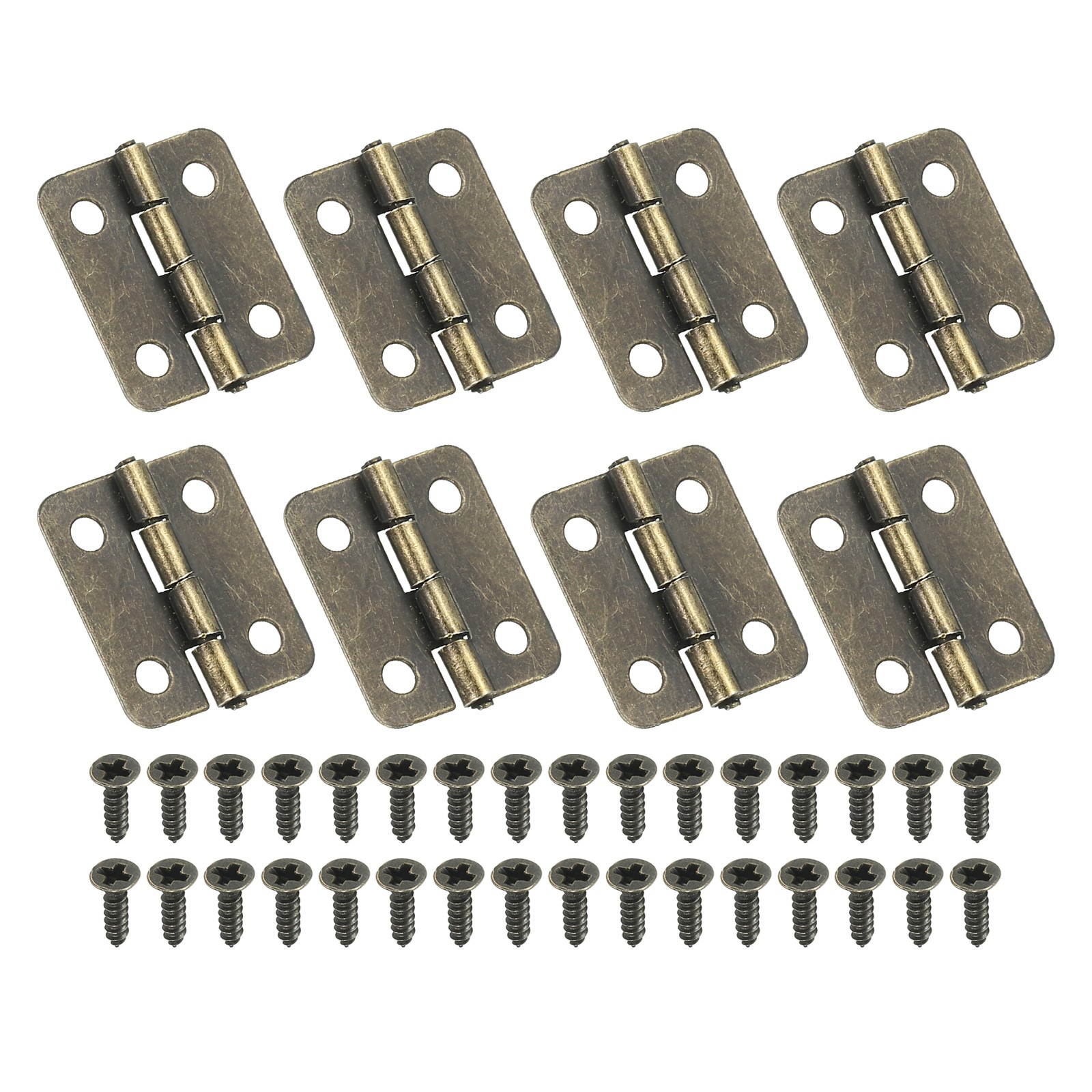 8 x Small Butt Hinges 3/4 Inch Mini Jewelry Box Hinge with Screw Brown gallery