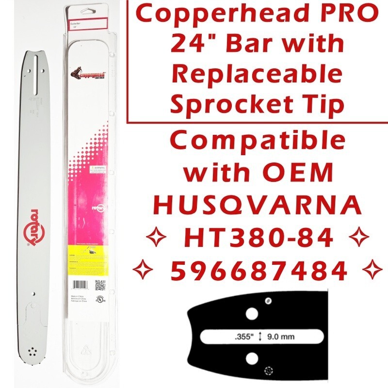 COPPERHEAD 24" PRO Bar & FULL SKIP Chain For HUSQVARNA HT380-84 - 372XP / 395XP gallery