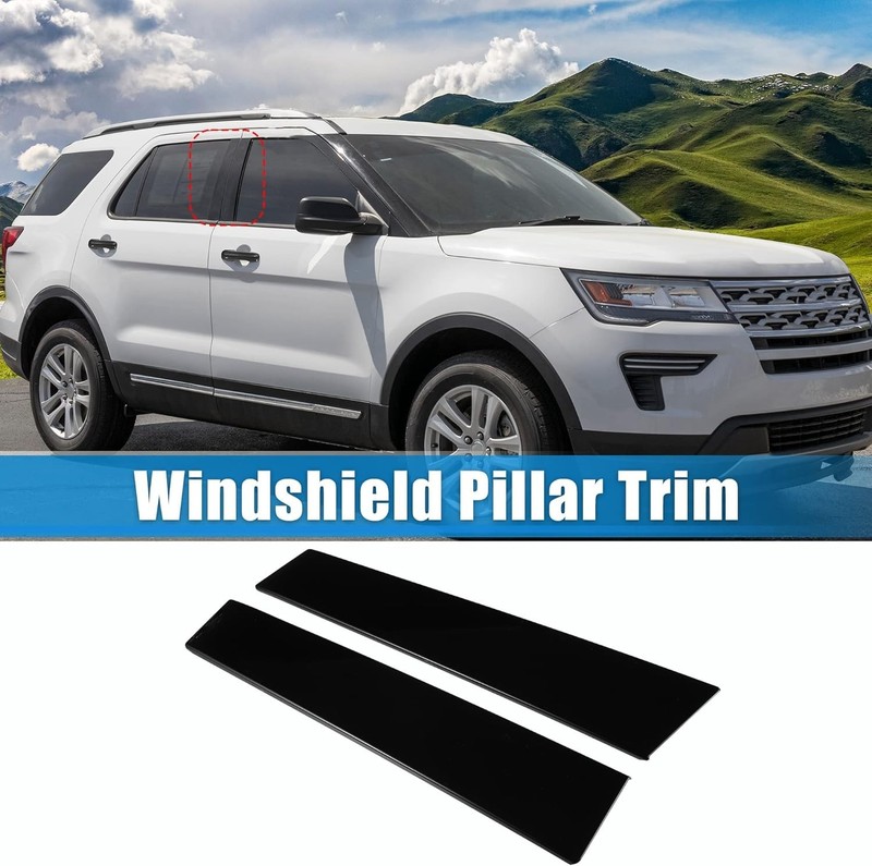 Pair Windshield B Pillar Trim Panel Door Outside Cover Ford Explorer 2011-2017 gallery