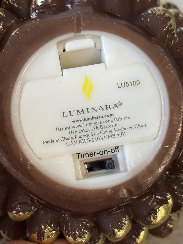 Luminara Real Flame Effect Candle 4” Brown Pinecone Unscented Indoor Only gallery