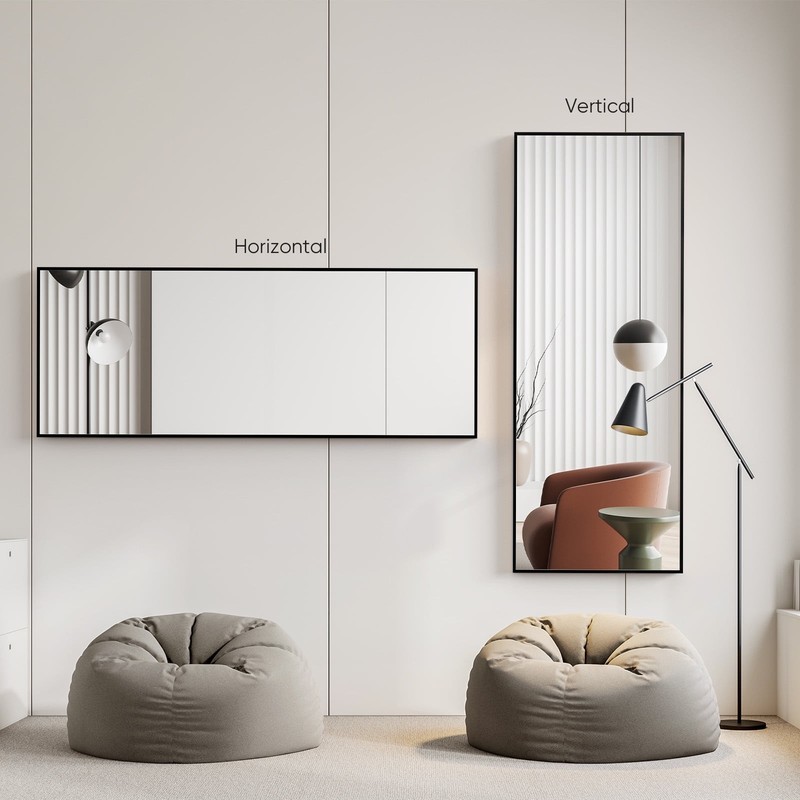 Gianna 71"x26" Full Length Rectangular Mirror Wall or Leaning Aluminum Alloy gallery