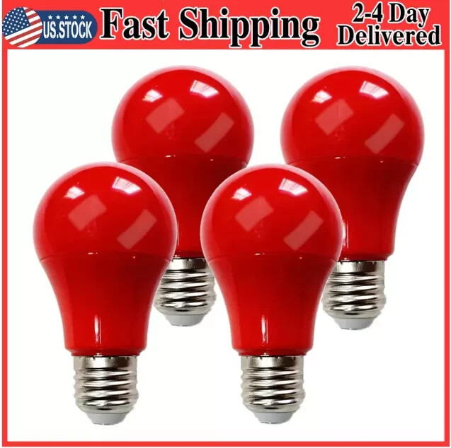4 Pack LED Red Light Bulb, 60W Equivalent A19 Color Bulbs E26 Medium... gallery