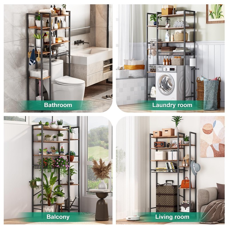 8-Tier Over The Storage with Side Rack, Over Storage Rack with Adjustable She... gallery