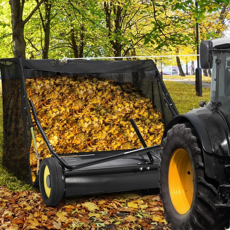Pull Behind 42 Inch Lawn Sweeper Height Adjustable Leaf Collector Tow Behind gallery