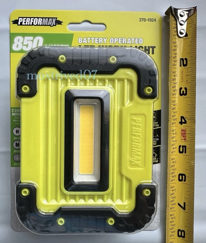 850 Lumen 2 Pack Portable Work Light, 3-Mode, AA Battery Operated, Swivel Stand gallery