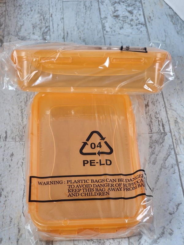 Lock & Lock 7 PC Set Brand New Rectangle Shape Orange gallery