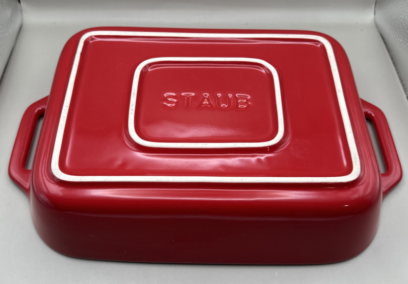 Staub Stoneware 2-pc, Rectangular Baking Dish Set, cherry gallery