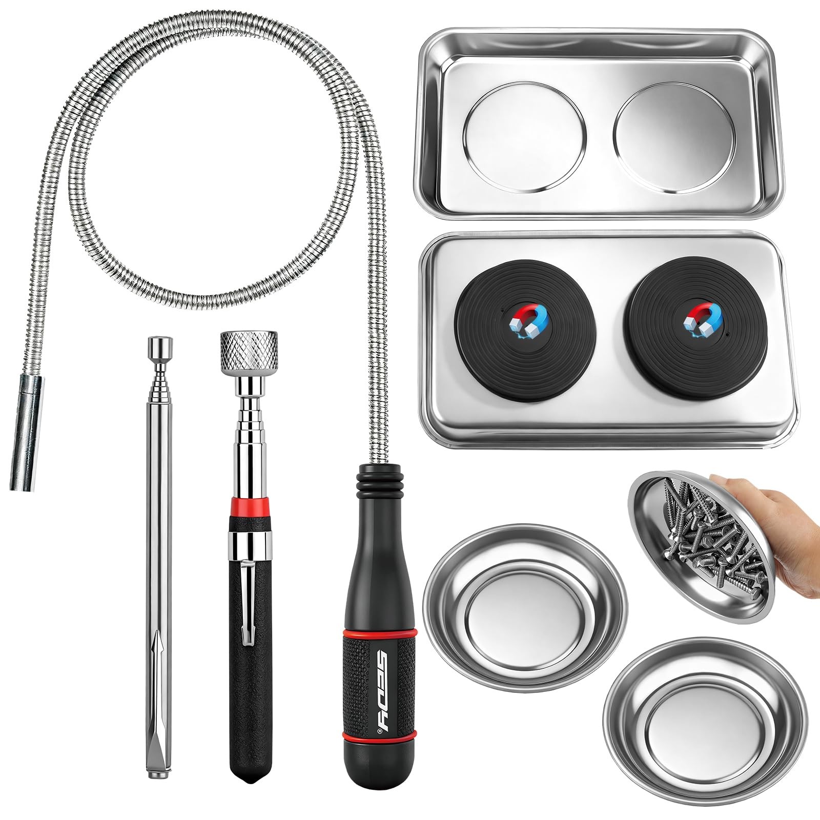 6-Piece Telescoping Magnetic Pickup Tools Set: 31in Portable Pickup... gallery