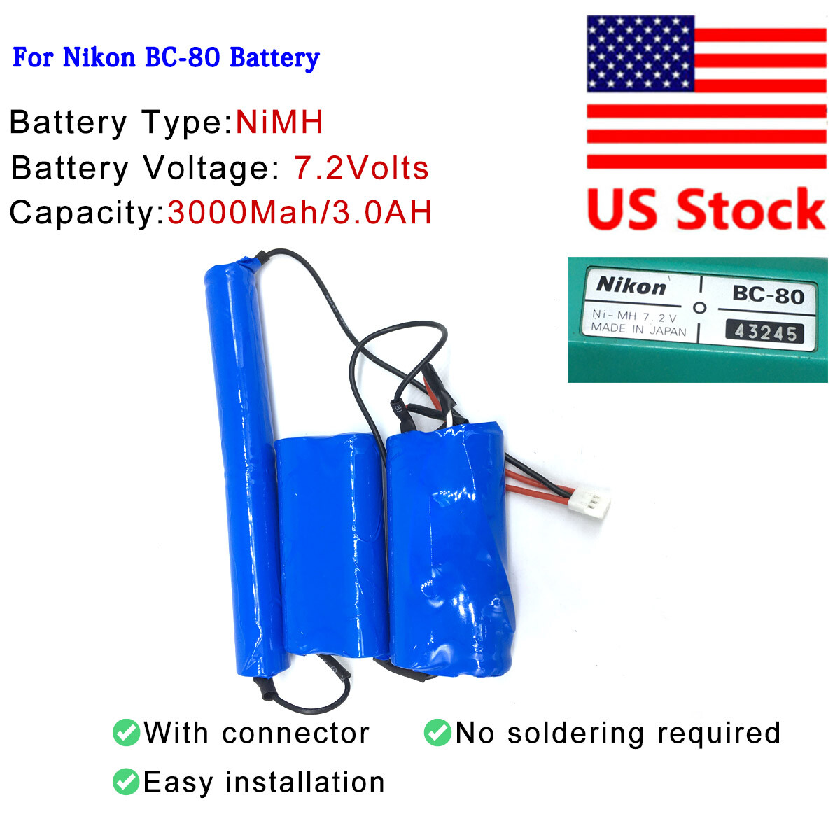 Battery pack for Nikon BC-80 BATTERY FOR NIKON DTM502/ DTM532 TOTAL STATIONS gallery
