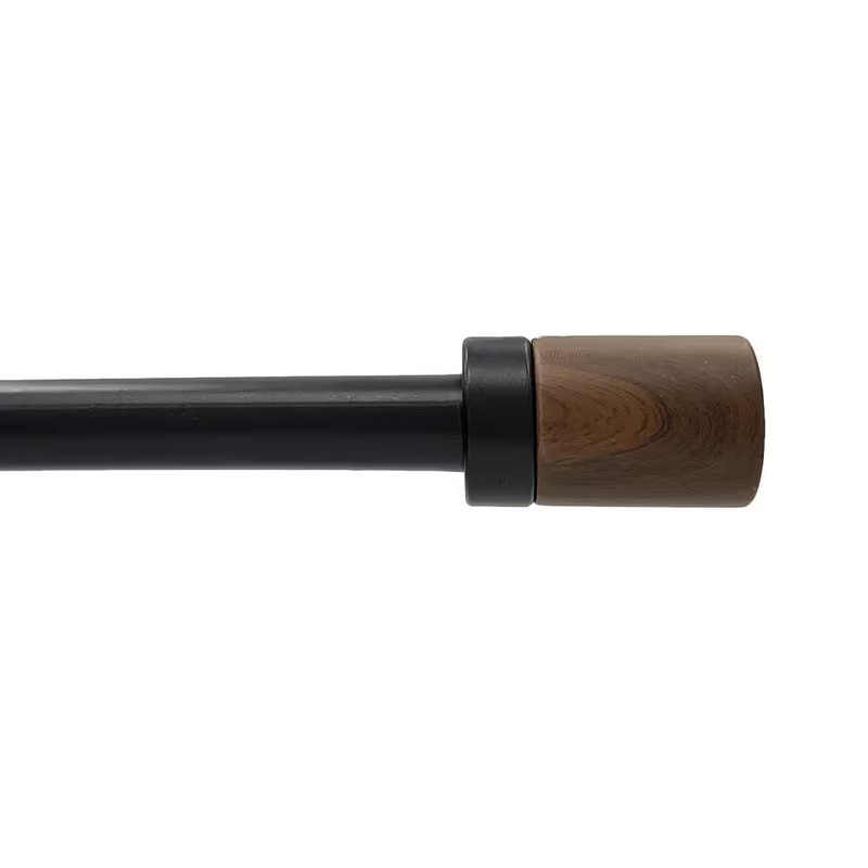 36 In. - 66 In. Adjustable Single Curtain Rod 3/4 In. Dia. in Matte Black with M gallery
