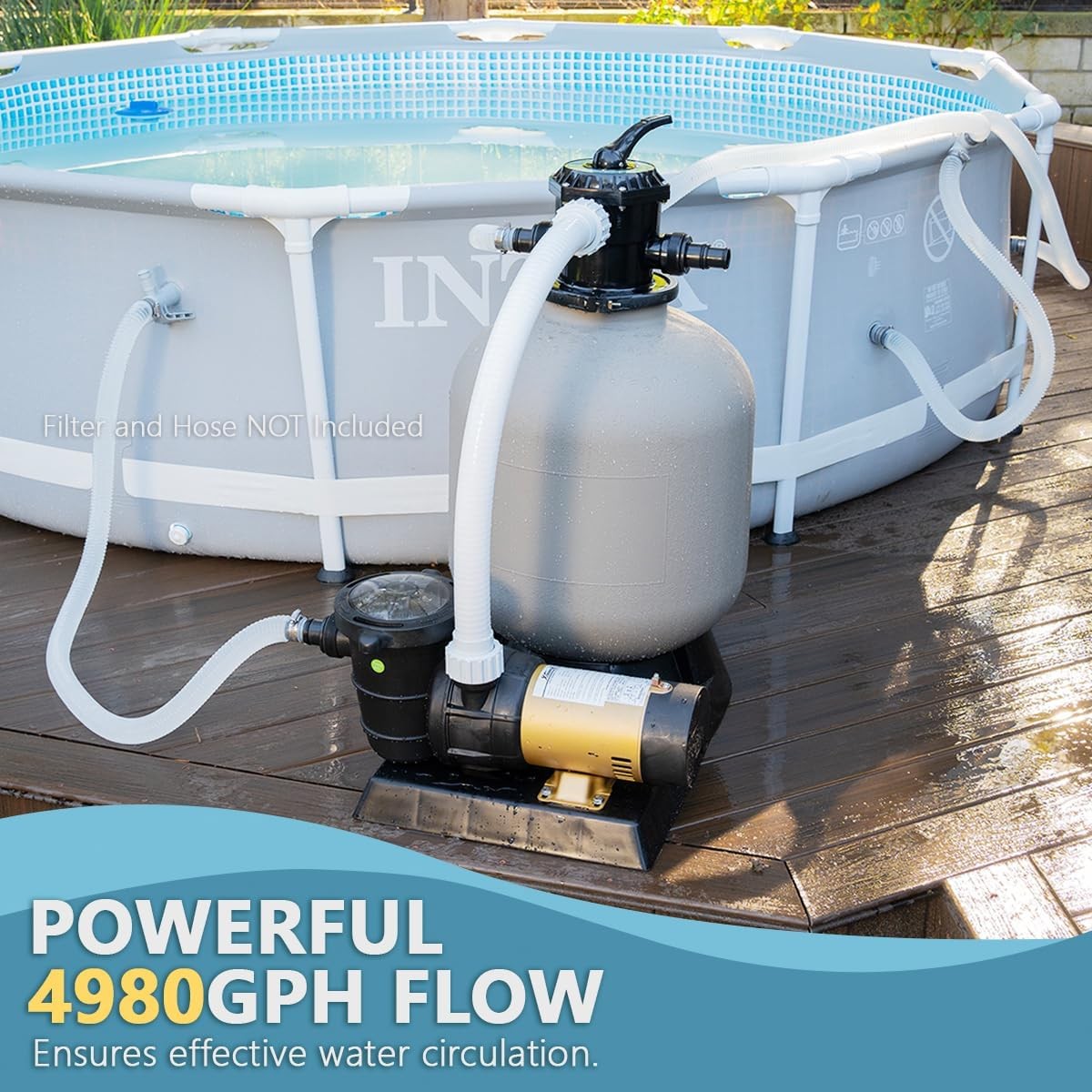 1.5HP Variable Speed Above Ground Pool Pump 2-Speed High Flow Serviceable gallery