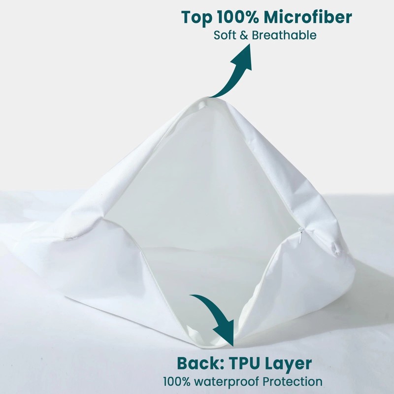 2 Pack -Pillow Cover Water PROOF & DUST MITE PROOF -100% Cotton-White gallery