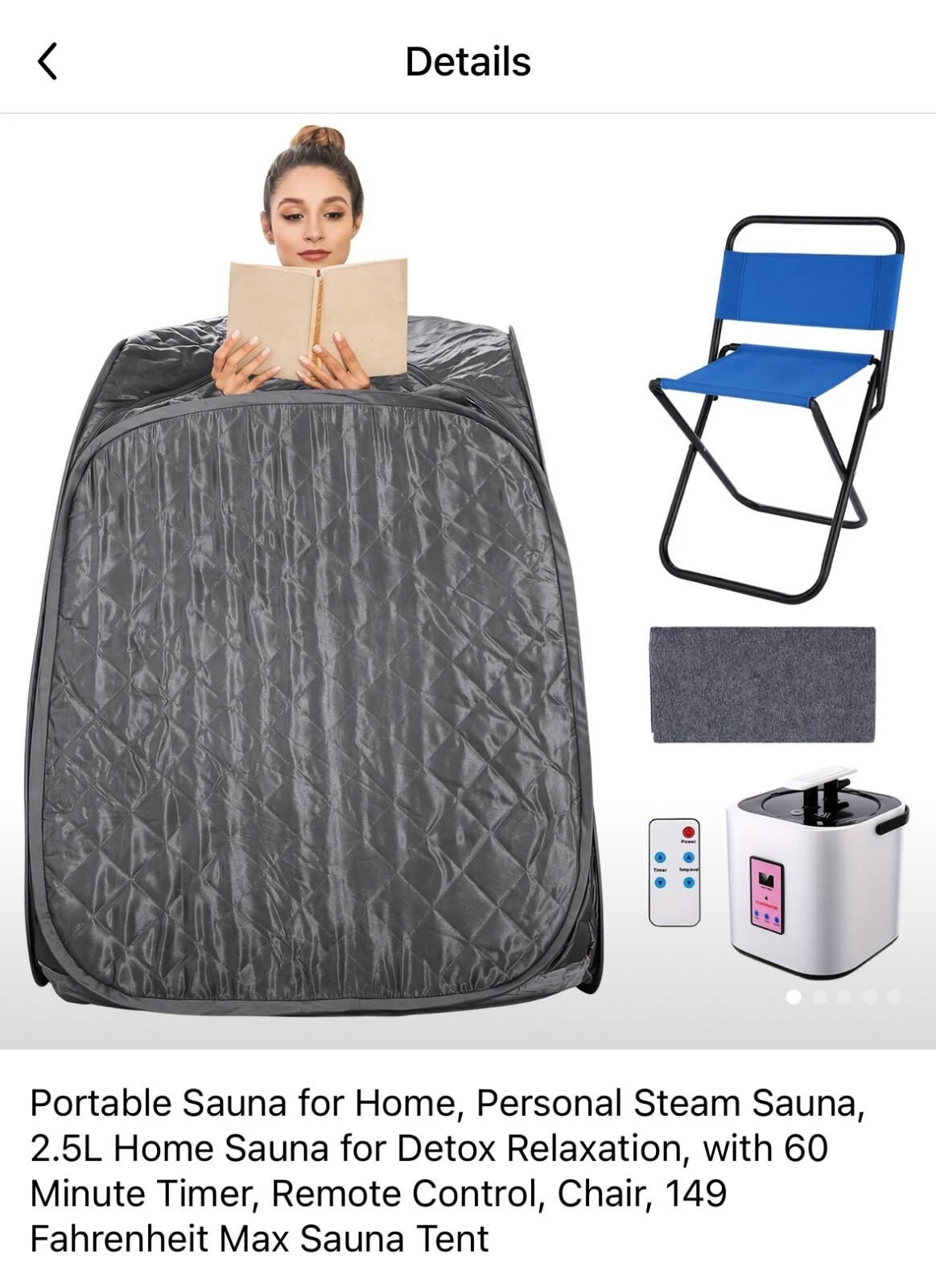Portable 2L Home Steam Sauna Spa Full Body Slimming Loss Weight Detox Therapy gallery