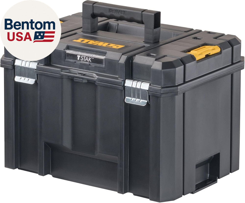TSTAK Tool Box, Extra Large Design, Removable Tray for Easy Access to Tools, Wat