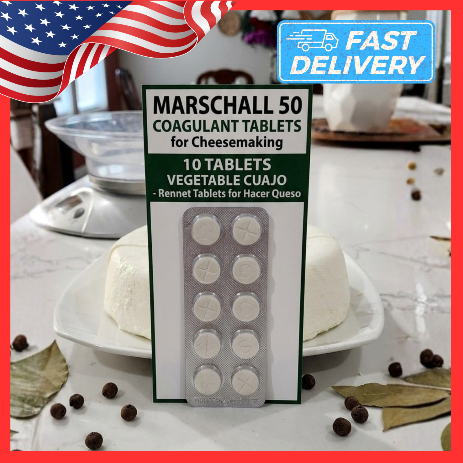 10 Tablets Rennet Coagulant | Cheesemaking Cuajo Tablets Vegetable Marschall gallery
