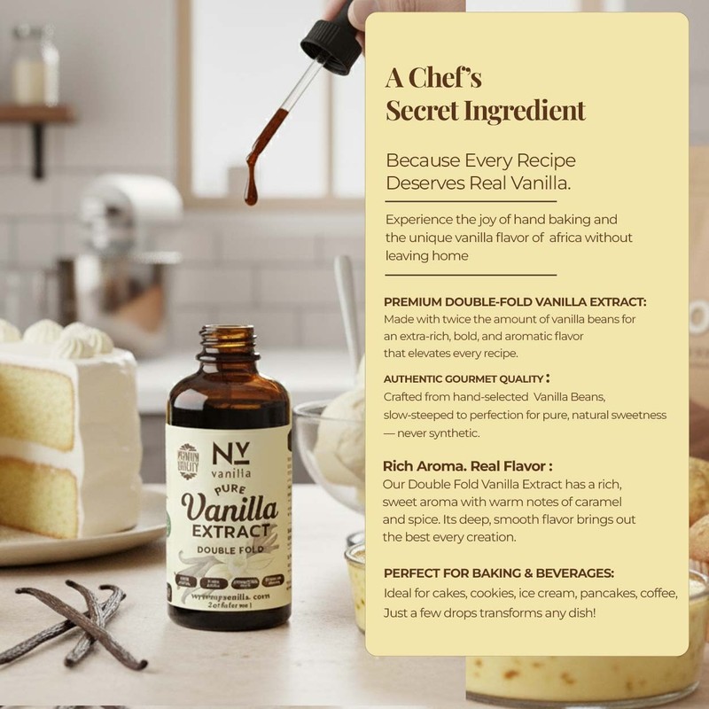 Double Fold Vanilla Bean Extract, Pure Vanilla Extract For Baking 100 Ml gallery