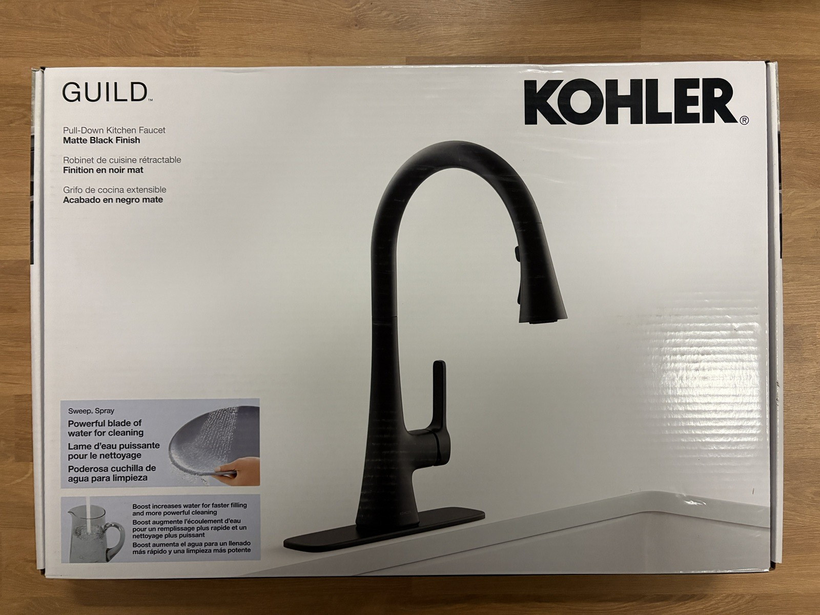 Kohler R33912-BL Guild Pull-down Kitchen Sink Faucet Matte Black gallery