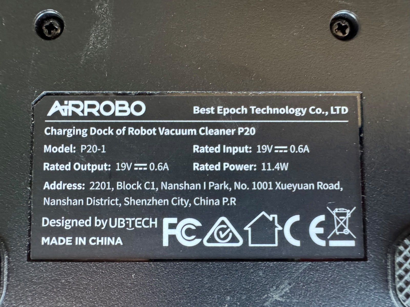 Airrobo P20 Robotic Vacuum Charging Base Dock & Power Cord~ gallery