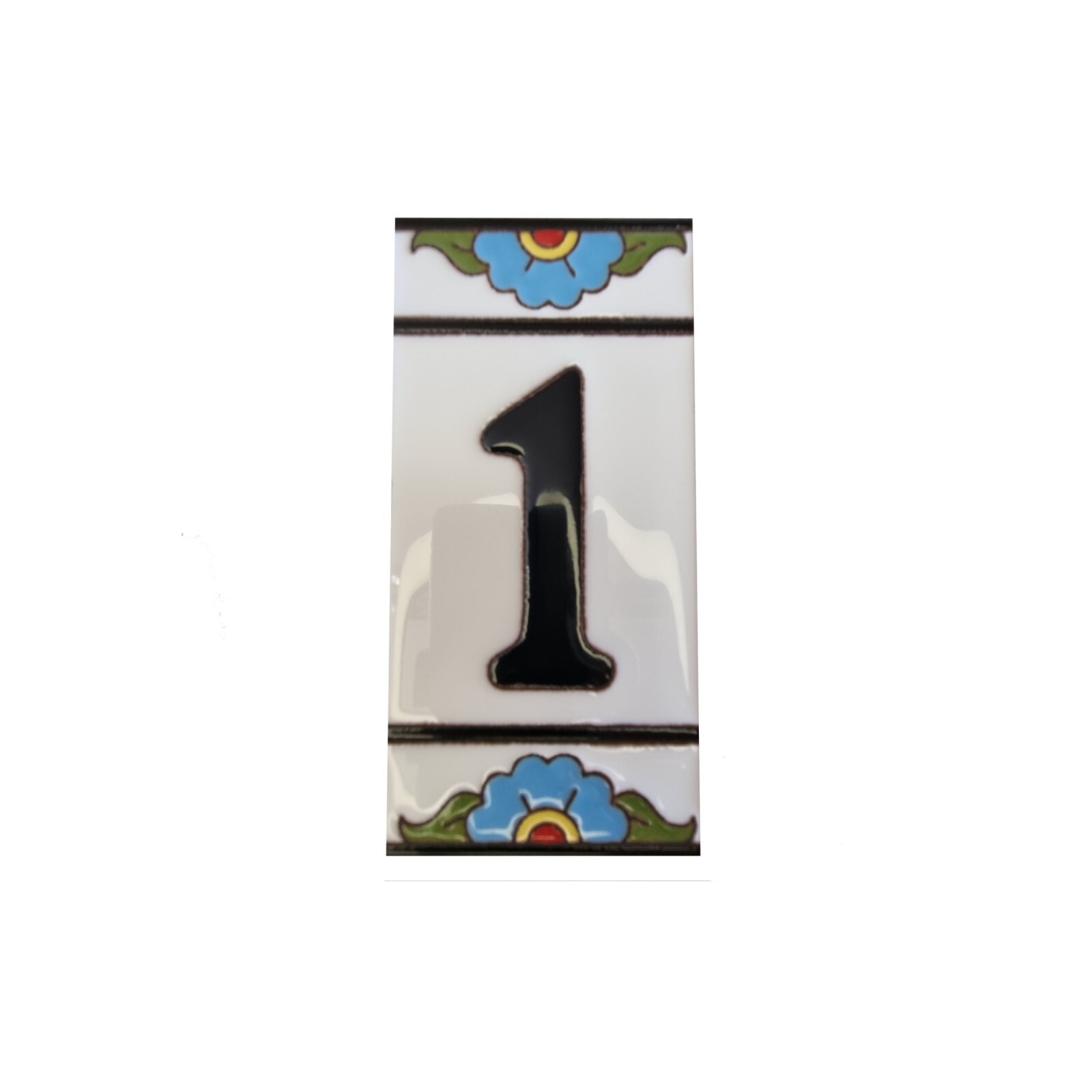 Hand-painted Miami Ceramic House Numbers Tiles 15x7.5cm | Optional Metal Frames gallery
