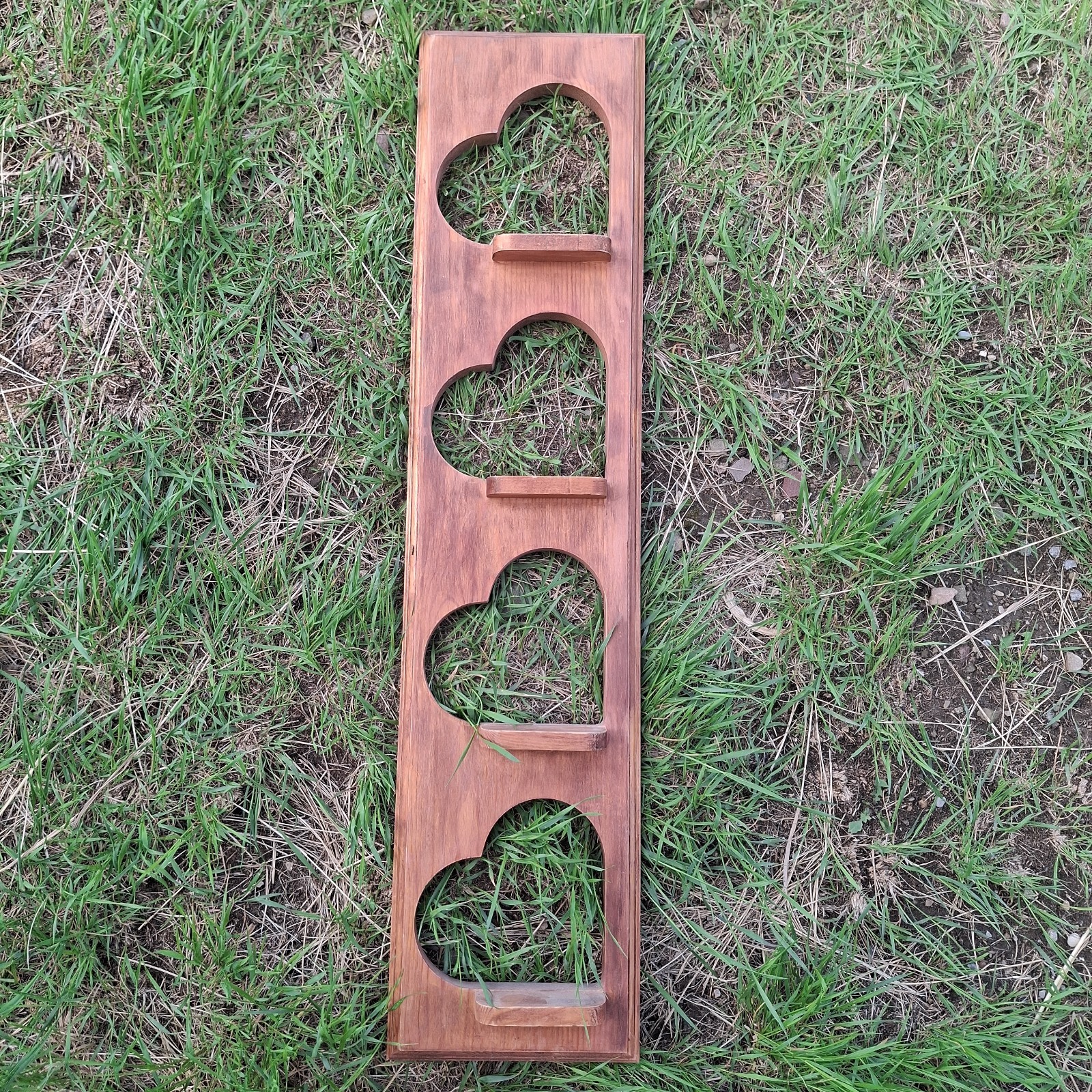Unique Vintage Hand Crafted 4 Tier Mini Shelves, Heart Cut Out gallery