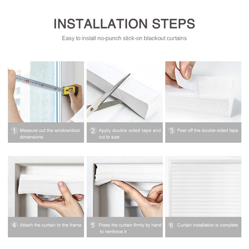 MALOKI Temporary Window Blinds, Pleated Shades Cordless Fabric Light Filterin... gallery