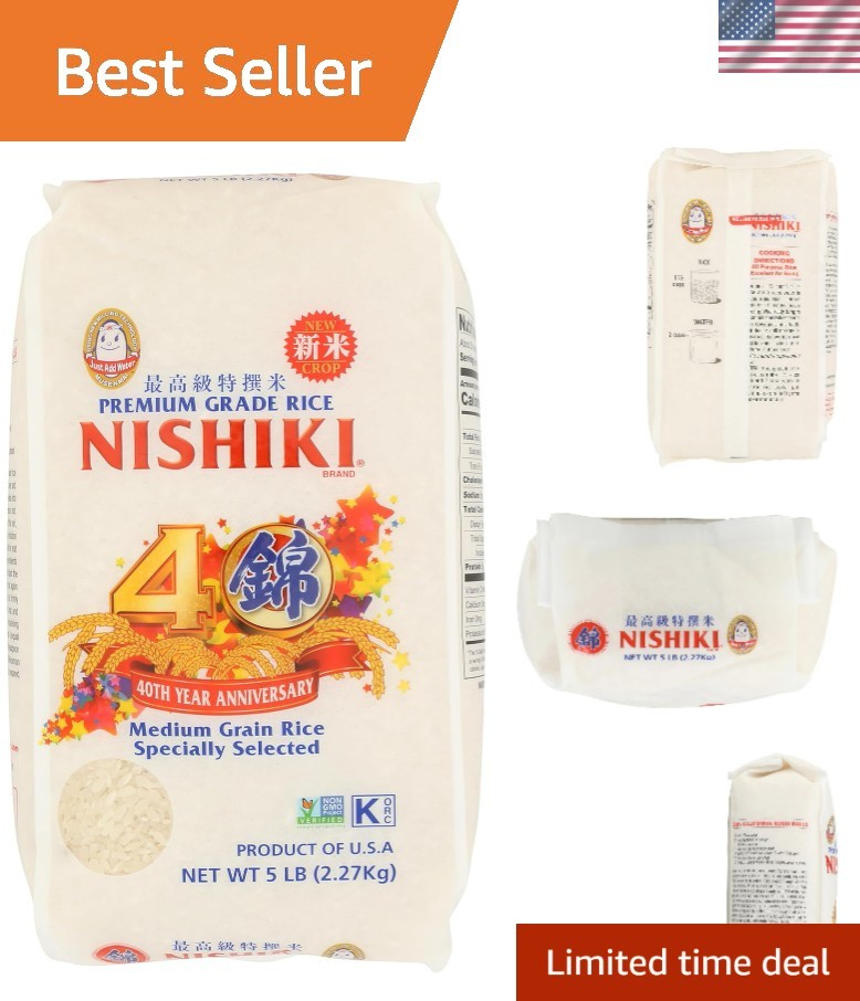 Non-GMO Medium Grain White Rice 5 lbs - Perfect for Family Meals gallery