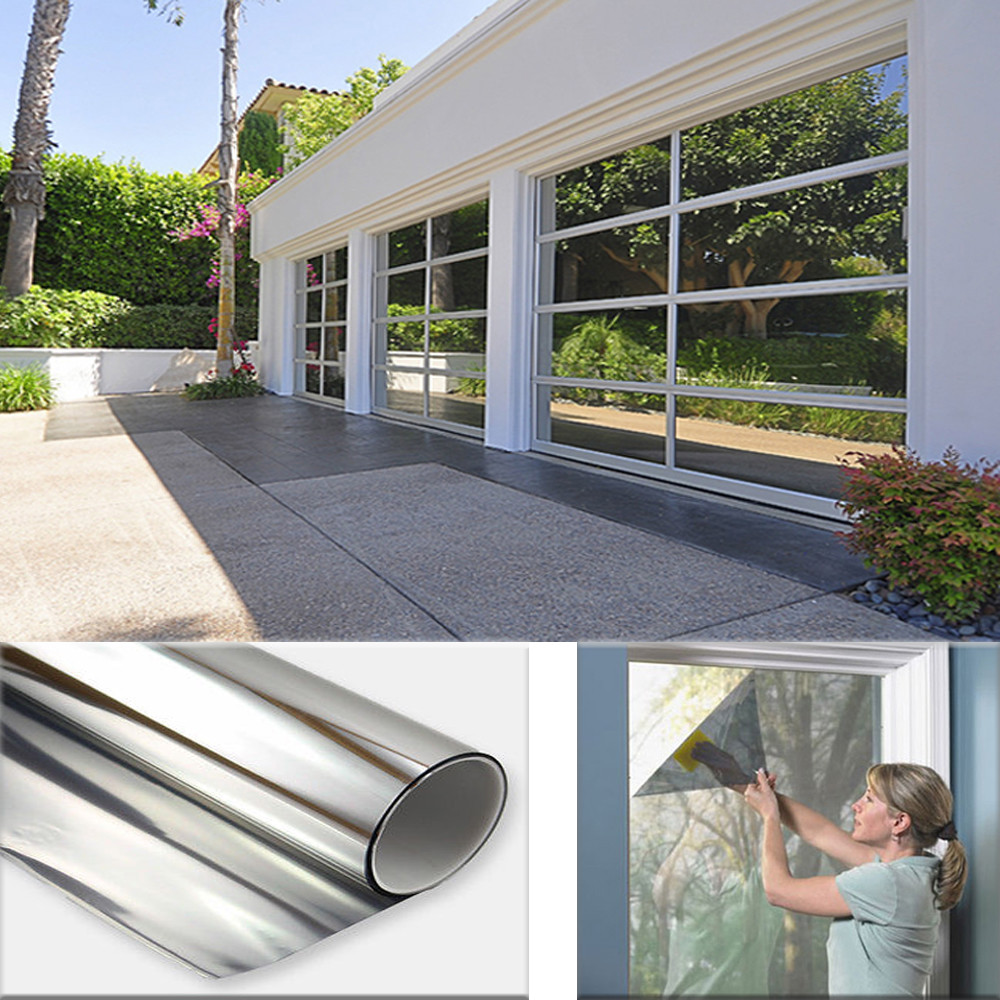 2FT x 24FT One Way Mirror Privacy Reflection Window Tint Film Reduce Heat 5% gallery