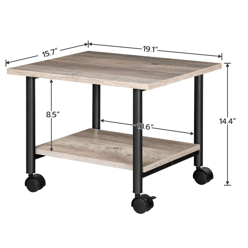 HOOBRO Printer Stand 2-Tier Industrial Under Desk Printer Cart Storage Rack gallery