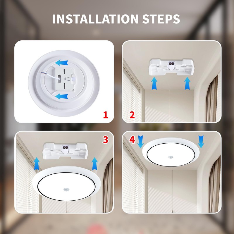 Motion Sensor LED Ceiling Light, Flush Mount Ceiling Light 6500K Closet Light gallery