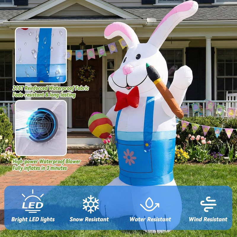 Easter Outdoor Decorations 210T Easter Inflatables Outdoor Decoration Built-In L gallery