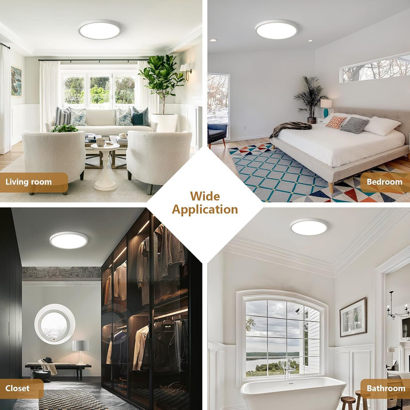 Dimmable 12 Inch LED Flush Mount Ceiling Light,12Pk,24W Led Ceiling Light,2520Lm gallery
