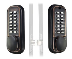Mechanical Keyless Combination Latch Door Lock with Double Keypads Oil Rubbed