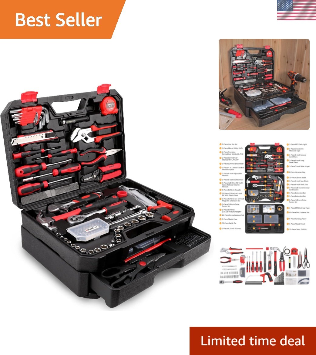 Versatile 325-Piece Household Tool Kit in Sleek Toolbox for Handy Homeowners gallery
