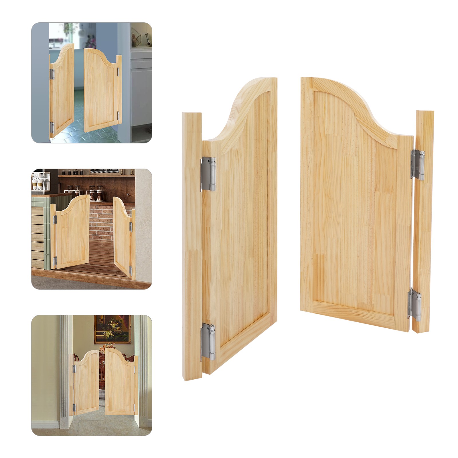 Log Color Modern Swing Solid Wood Door Partition Door For Entrance Partition gallery