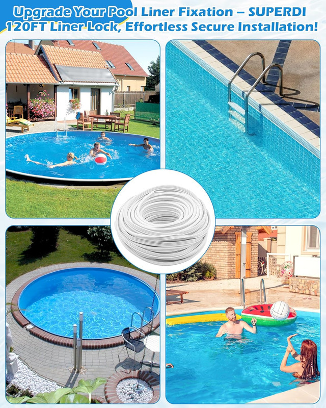 Plastic 120Ft Roll QP1562 Swimming Pool Liner Lock Beaded Wedge T-Shape gallery