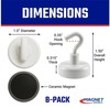White Magnetic Hook Set - 1" Diameter, 1.5" Height, 9 Pound Pull, Pack of 8, ... gallery