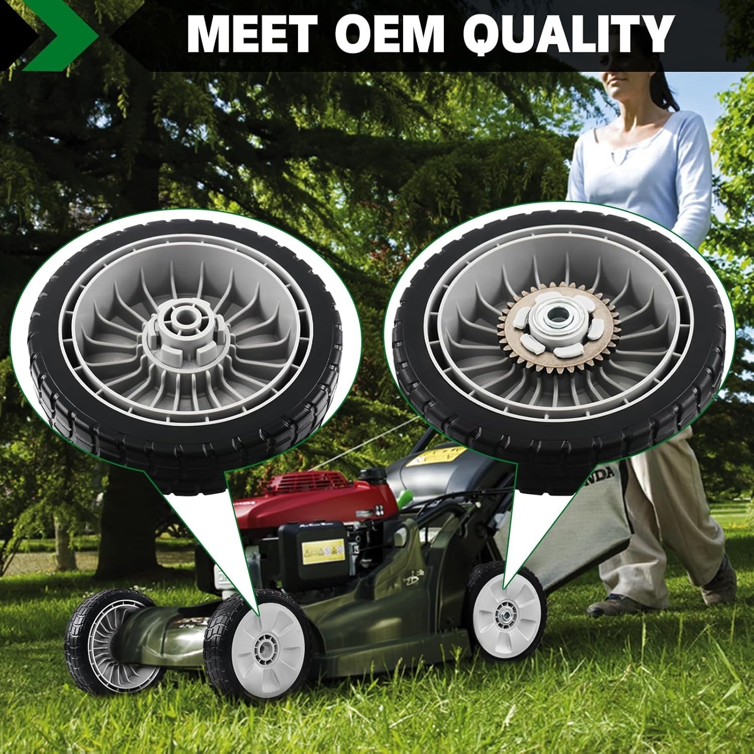 Self Propelled Mower Front Rear Wheel Assembly Set Honda HRR216 HRT216 HRS216 gallery