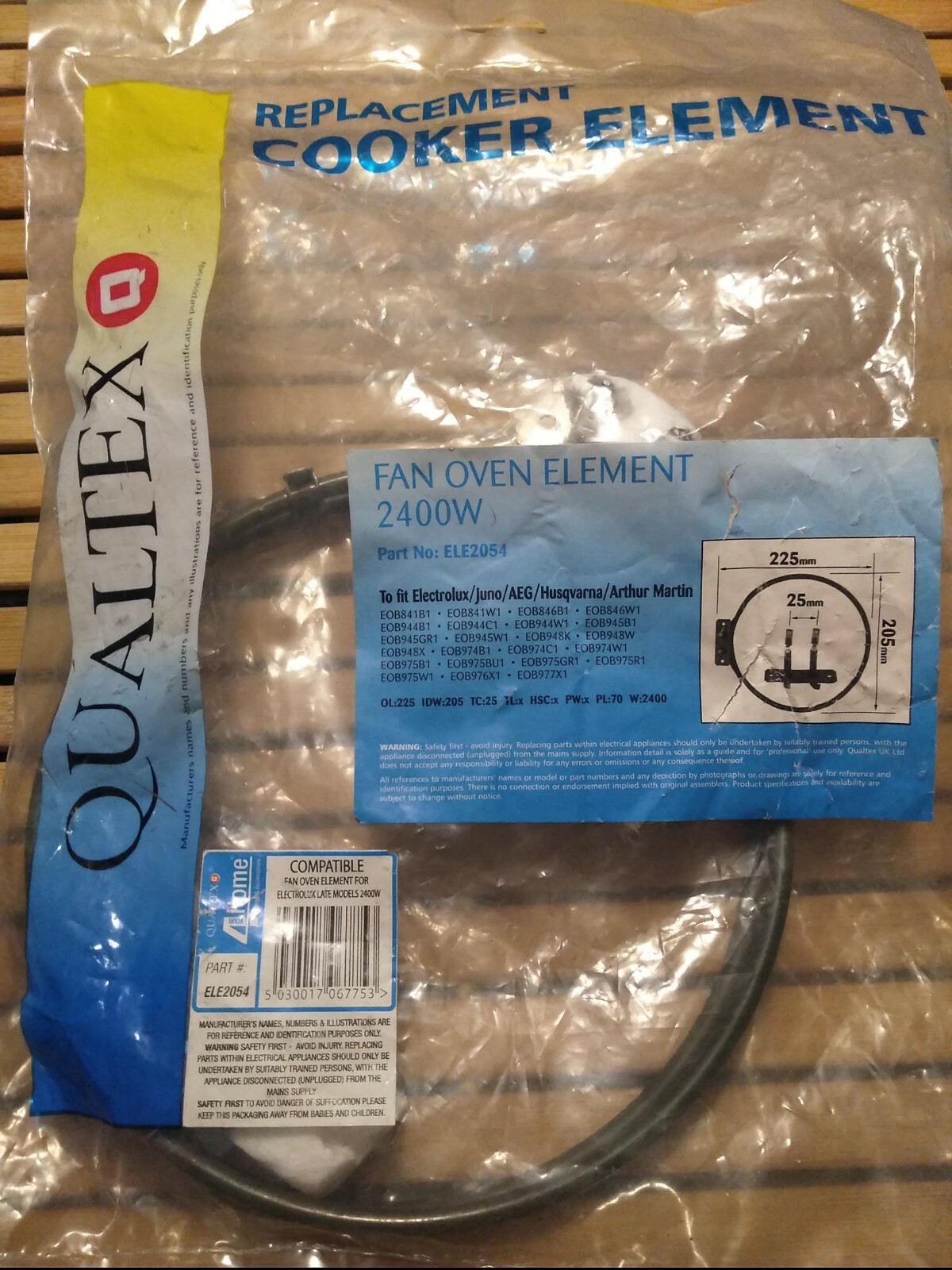 Qualtex Fan Oven Element 2400 W gallery