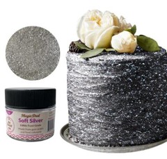 Edible Glitter dust SOFT SILVER ( 6 grams ) Magic dust , Kosher, Gluten free