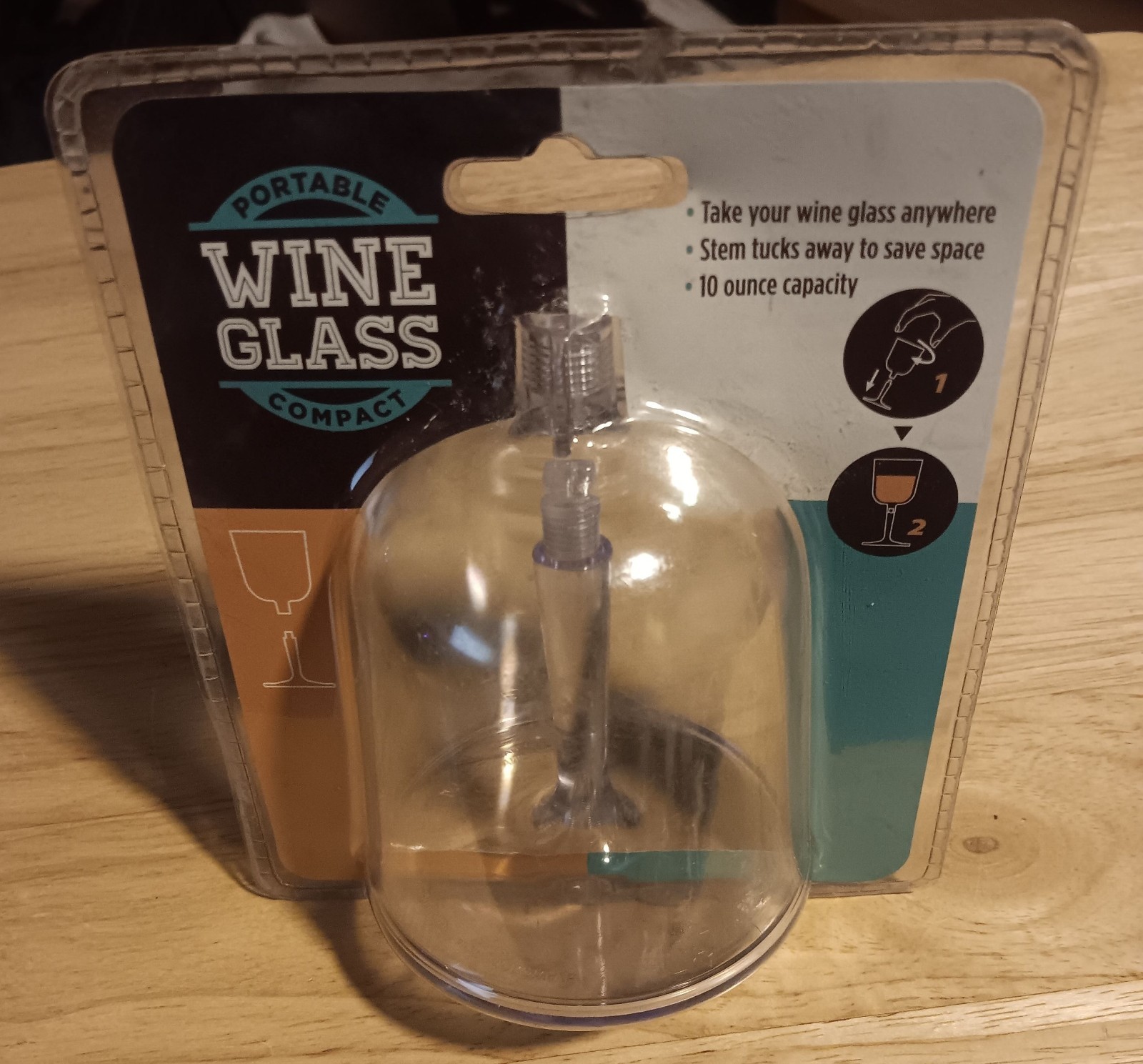 Portable Compact Wine Glass - 10 oz./Plastic - Reusable - Sealed gallery
