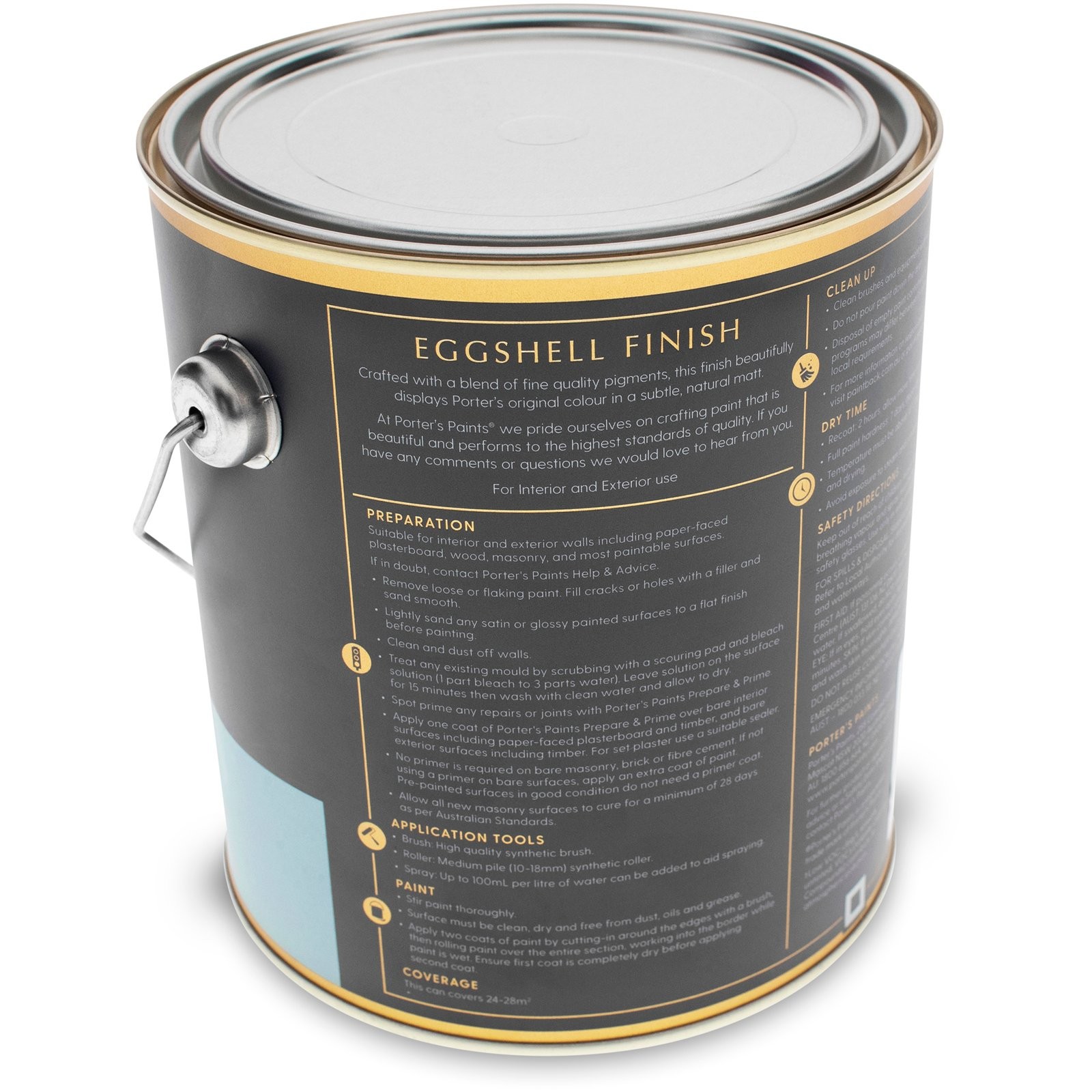 Porter's 2L Hailstorm Eggshell Finish Broadwall Washable Paint gallery