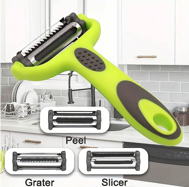 1pc Rotatable Fruit & Vegetable Peeler - Multifunctional Slicer & Shredder Tool gallery