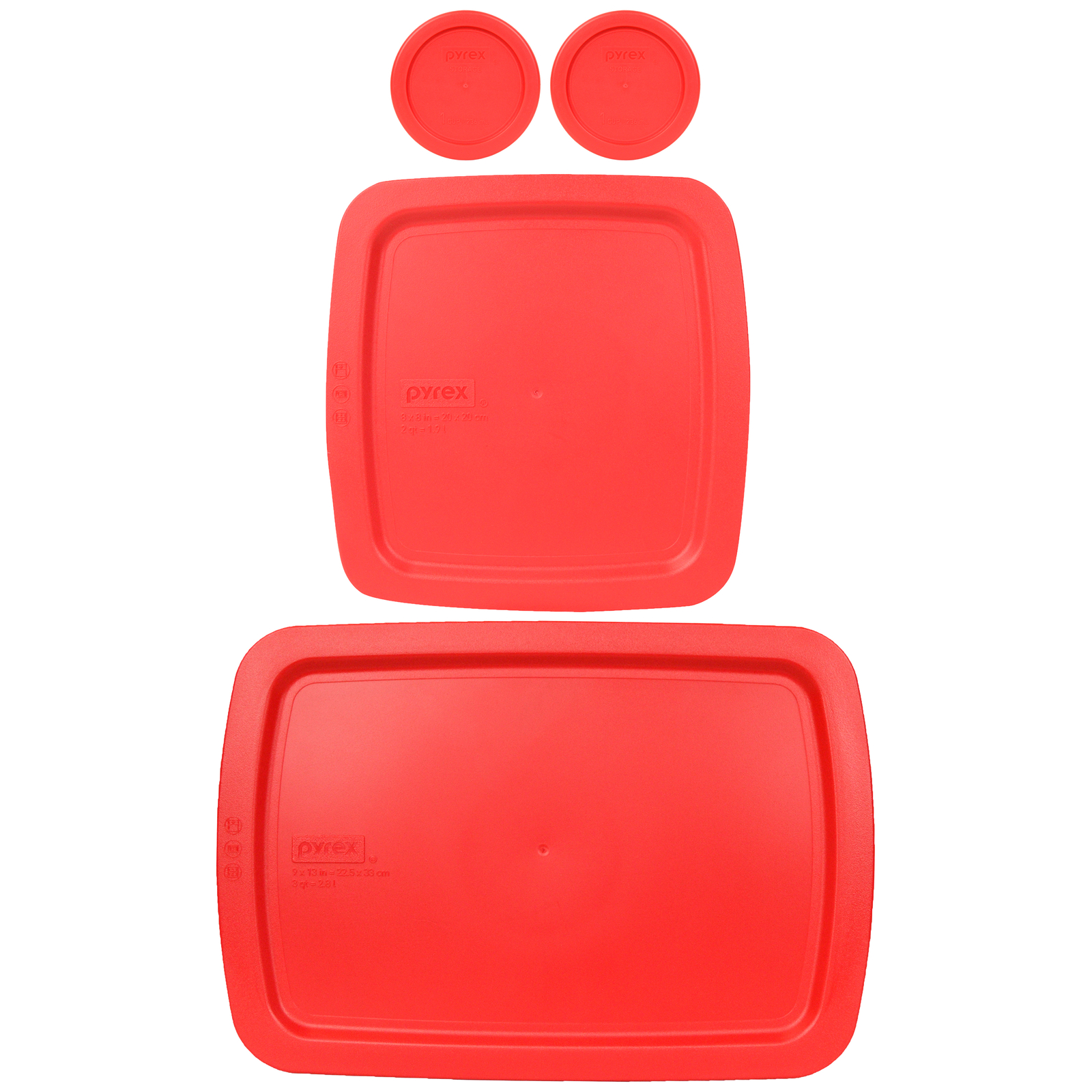 Pyrex (2) 1-Cup Round 7202-PC, (1) 2qt Square C-222-PC and (1) 3qt Square C-233 gallery