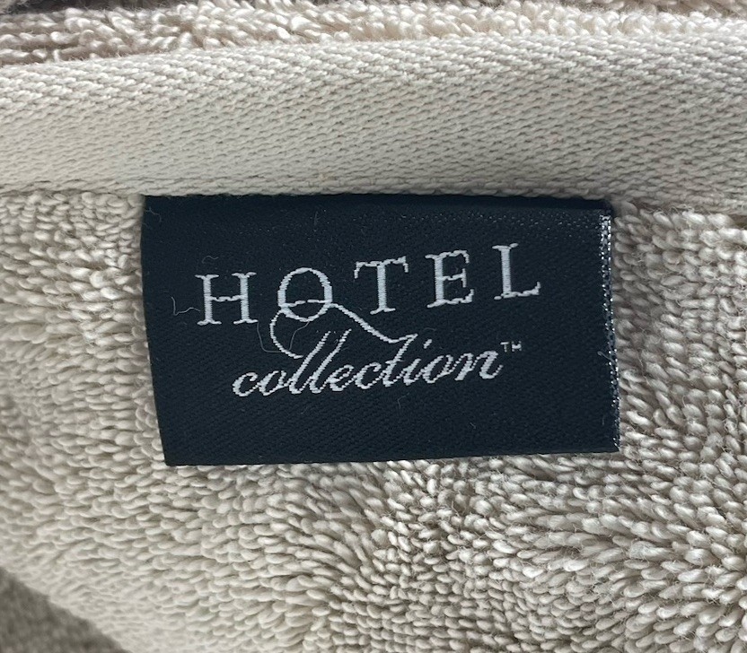 NEW Hotel Collection Turkish Bath Sheet & Bath Towel Beige 100% Cotton Set of 2 gallery