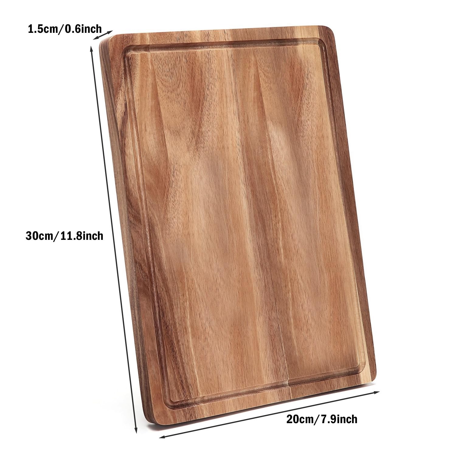 Wood Cutting Board for Kitchen Reversible Boards 13"L x 9"W, Brown gallery
